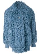 Miu Miu Loose Oversized Coat - Blue