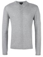 Emporio Armani V-neck Jumper, Men's, Size: 52, Grey, Cashmere