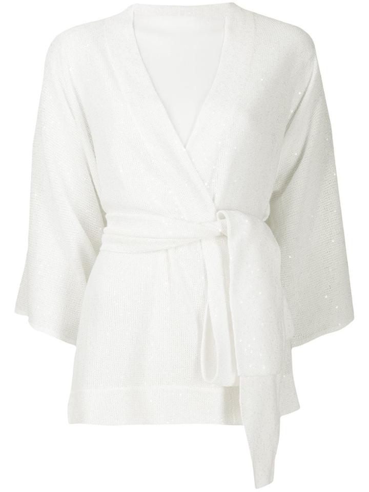 Brunello Cucinelli Sequin Embellished Cardigan - White