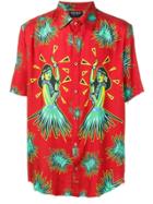 Mauna Kea Hula Print Shirt - Red