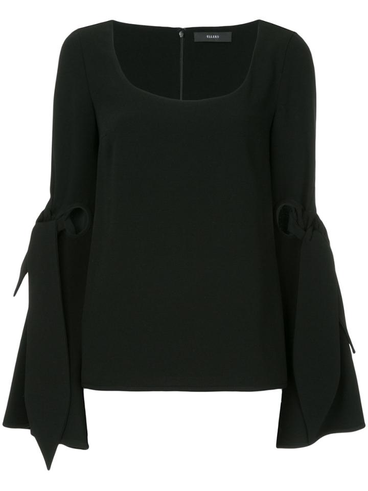 Ellery Maya Tie Sleeve Blouse - Black