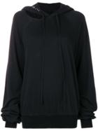 Unravel Project Distressed Cut Out Hoodie - Black