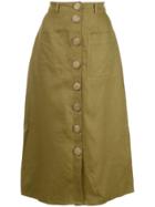 Nicholas Stitched Panel Skirt - Green