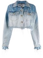 Versace Jeans Couture Rhinestone-embellished Denim Jacket - Blue