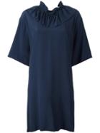 Marni Ruffle Collar Dress, Women's, Size: 46, Blue, Silk/acetate