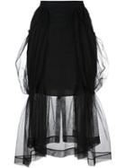 Simone Rocha Sheer Layer Skirt, Women's, Size: 10, Black, Polyamide/polyester/spandex/elastane/acetate