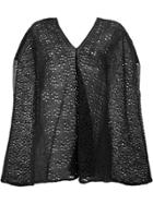 Uma Wang V-neck Knitted Top - Black