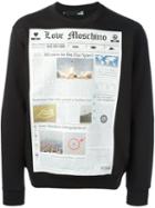 Love Moschino Front Print Sweatshirt, Men's, Size: Xl, Black, Cotton/polyester
