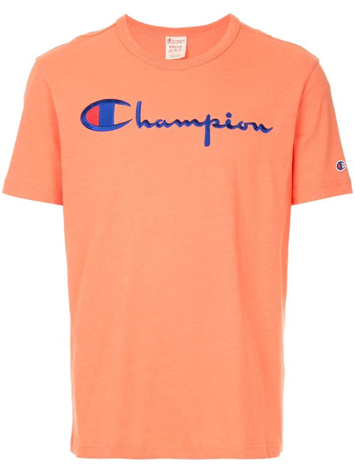 Champion Logo Embroidered T-shirt - Orange