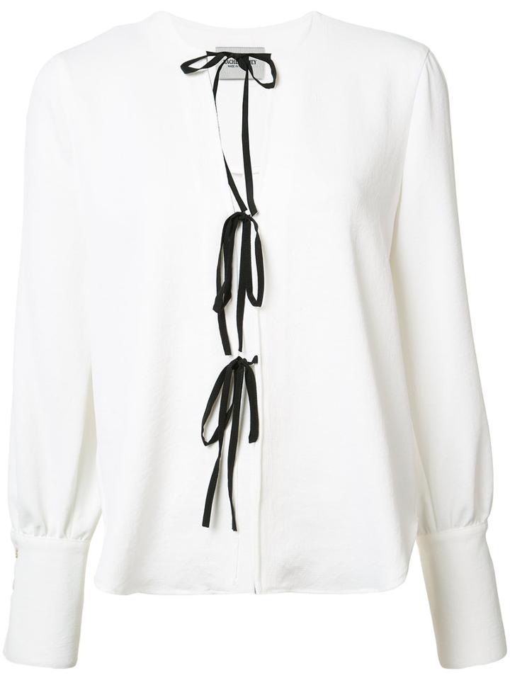 Rachel Comey Lace-up Blouse, Women's, Size: 2, White, Silk/polyester