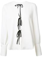 Rachel Comey Lace-up Blouse, Women's, Size: 2, White, Silk/polyester