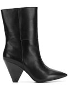 Ash Tapered Heel Ankle Boots - Black