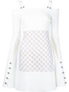 David Koma Off Shoulder Dress, Women's, Size: 8, White, Spandex/elastane/acetate/viscose