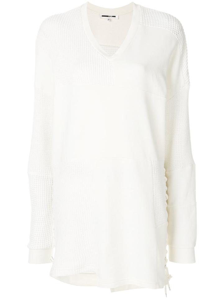 Mcq Alexander Mcqueen Longline Patchwork Jumper - Nude & Neutrals