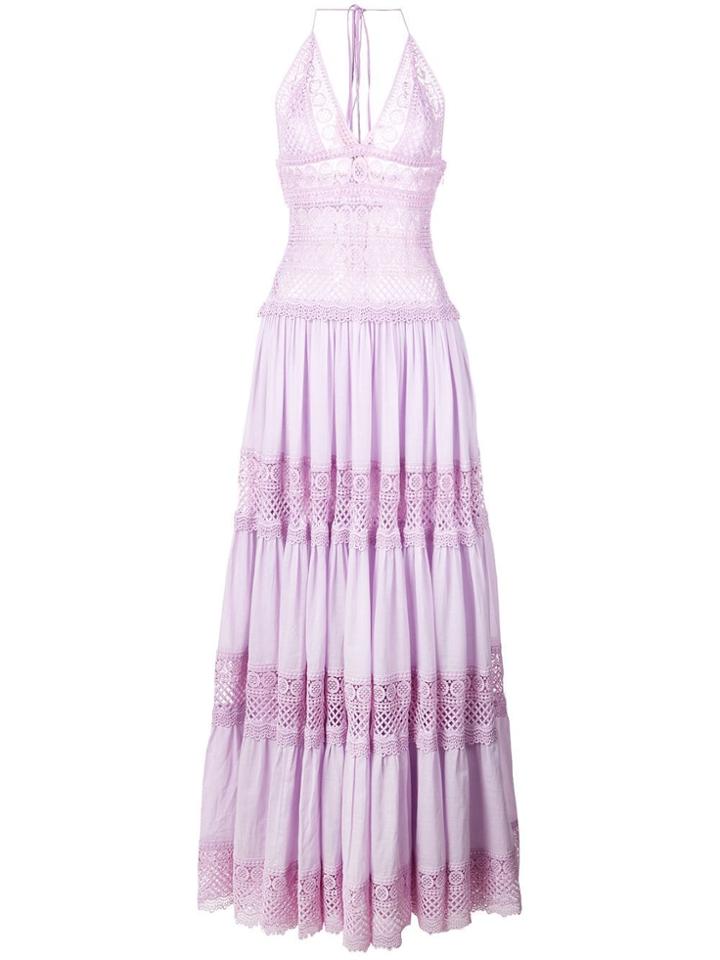 Charo Ruiz Embroidered Maxi Dress - Purple