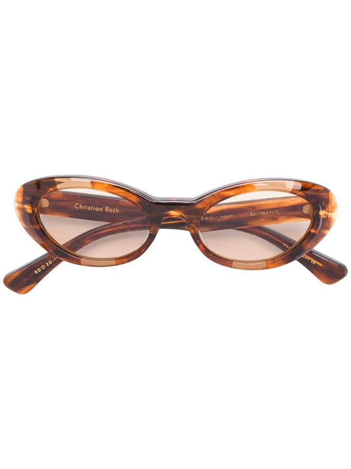 Christian Roth Round Wave Sunglasses - Brown