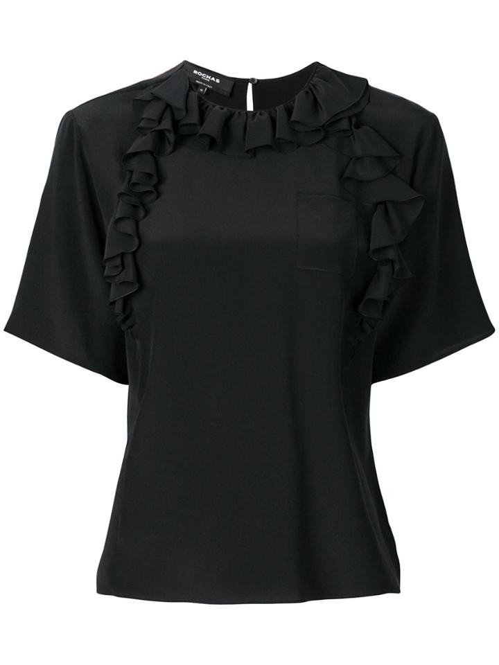 Rochas Frilled Loose Fit Blouse - Black