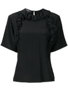Rochas Frilled Loose Fit Blouse - Black