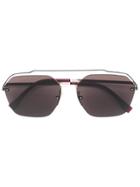 Fendi Eyewear Rectangle Frame Sunglasses - Metallic