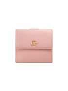 Gucci Leather French Flap Wallet - Pink & Purple