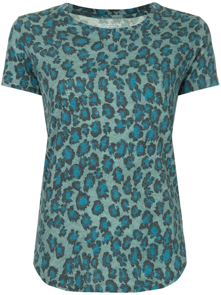 Majestic Filatures Leopard Print T-shirt - Blue
