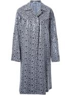 Jil Sander Flower Print Single-breasted Coat - Black