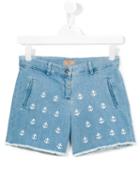 No21 Kids - Anchor Print Denim Shorts - Kids - Cotton/polyester/spandex/elastane - 14 Yrs, Blue