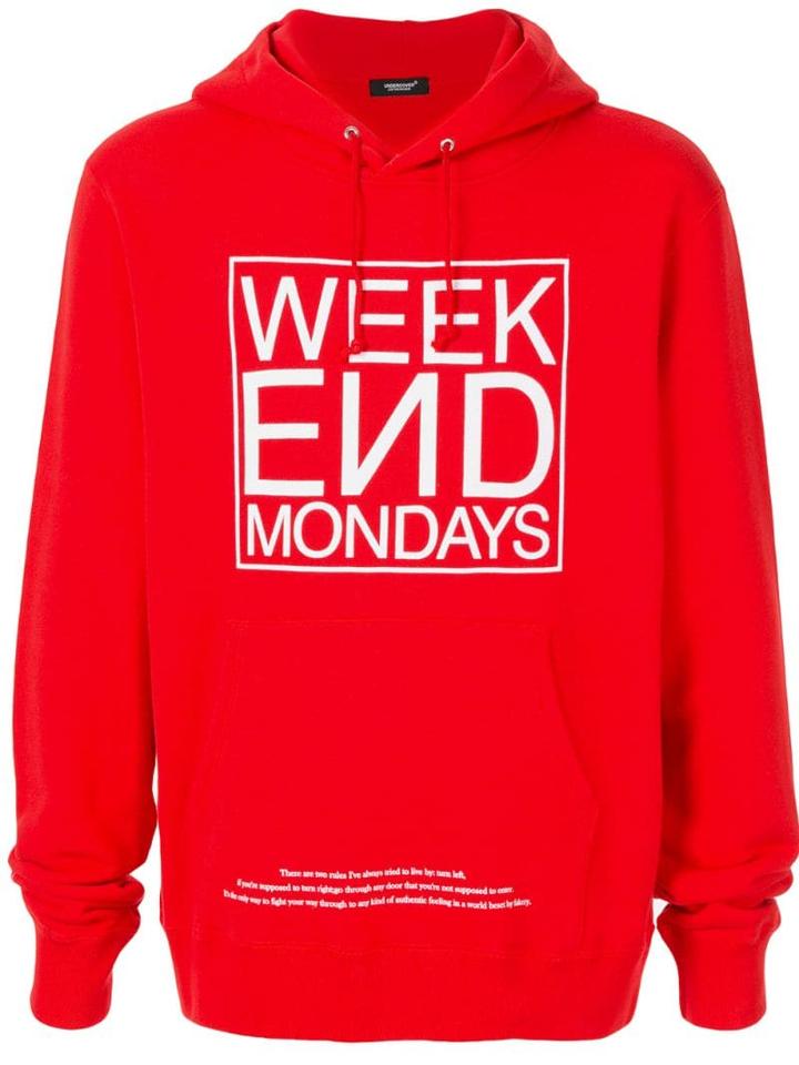 Undercover 'week End Mondays' Hoodie - Red