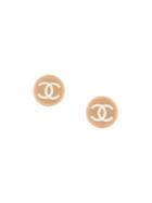 Chanel Pre-owned Cc Logo Stud Earrings - Brown