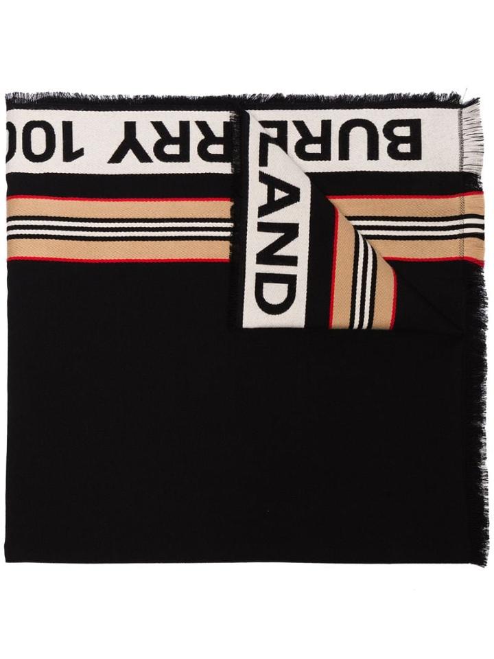 Burberry Black 100% England Cotton Scarf