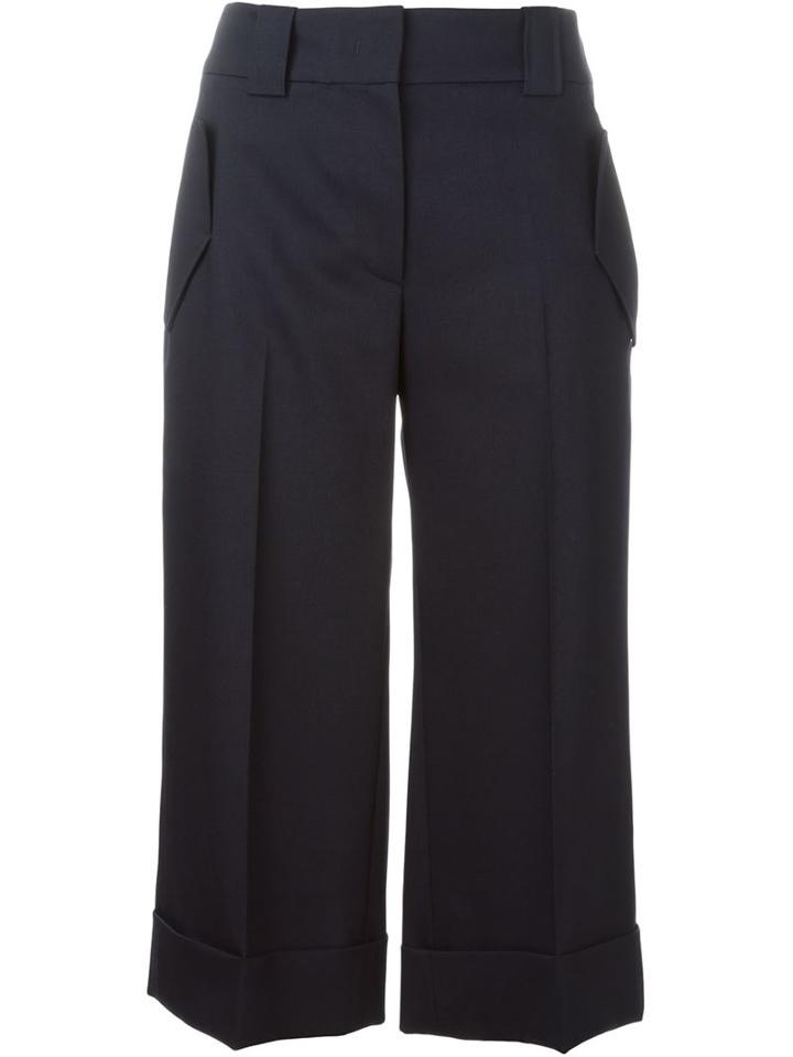 Jil Sander Navy Tailored Culottes, Women's, Size: 40, Blue, Polyester/spandex/elastane/wool