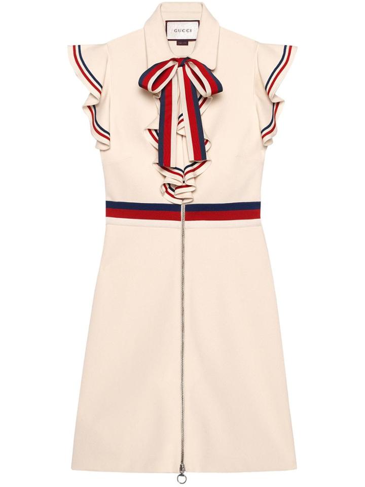Gucci Sylvie Web Stretch Jersey Dress - Neutrals