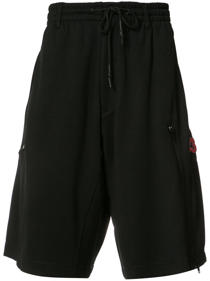 Y-3 Drawstring Track Shorts, Men's, Size: Xs, Black, Cotton
