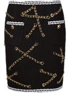 Moschino Boucle Chain Trim Skirt - Blue