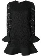 Valentino Lace Embroidered Shift Dress - Black