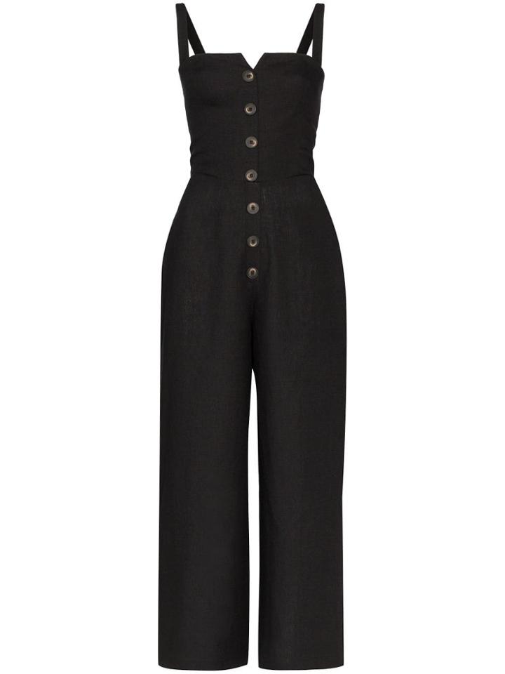 Reformation Kass Button Jumpsuit - Black