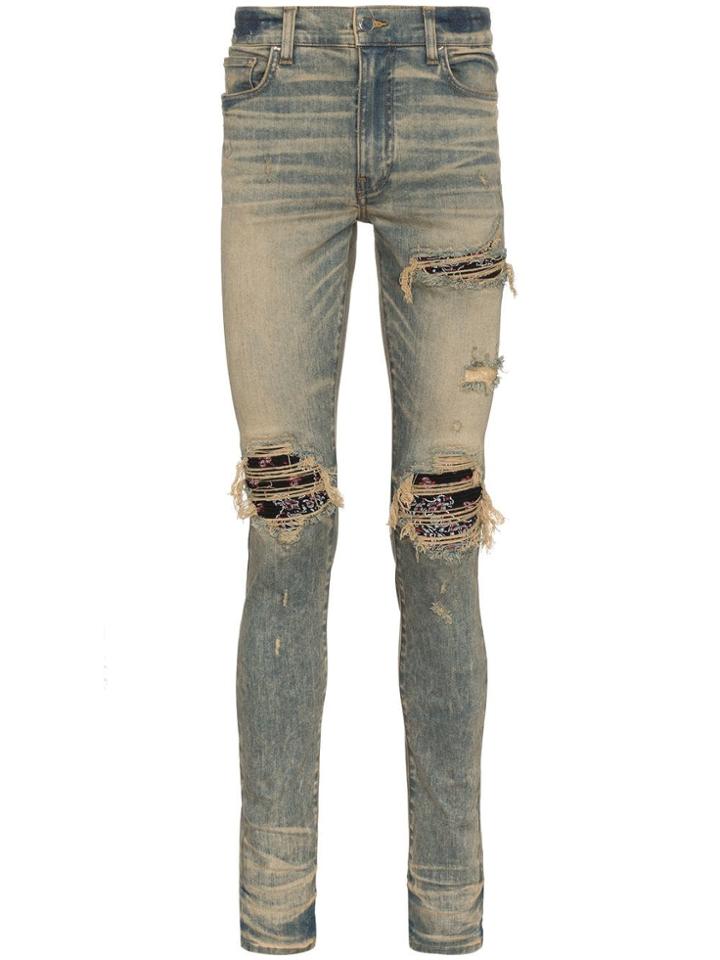 Amiri Mx1 Bandana Skinny Jeans - Blue