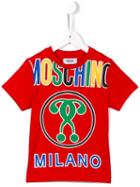 Moschino Kids Logo Print T-shirt, Boy's, Size: 10 Yrs, Red