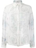 Hermès Pre-owned Lace Organza Shirt - White