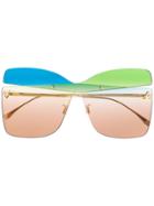 Fendi Eyewear Fendi Eyewear Ff0399s Rnbha Blu Verde Leather/fur/exotic