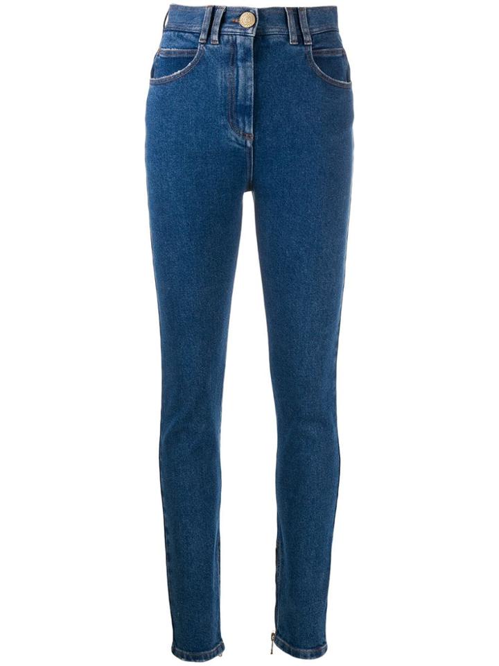 Balmain High-waist Slim-fit Jeans - Blue