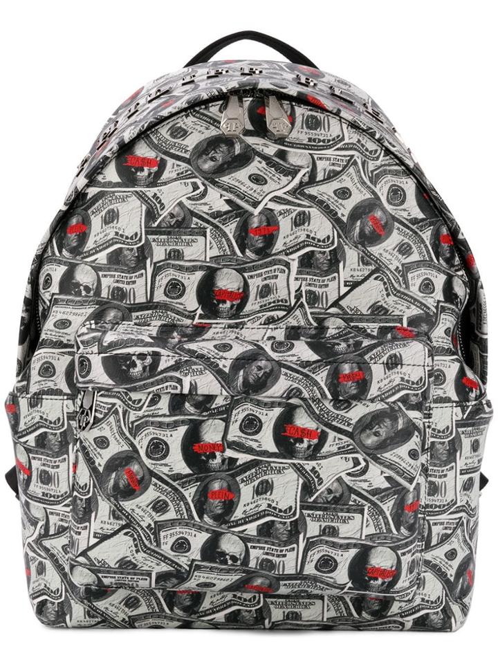 Philipp Plein Dollar Bill Backpack - Grey