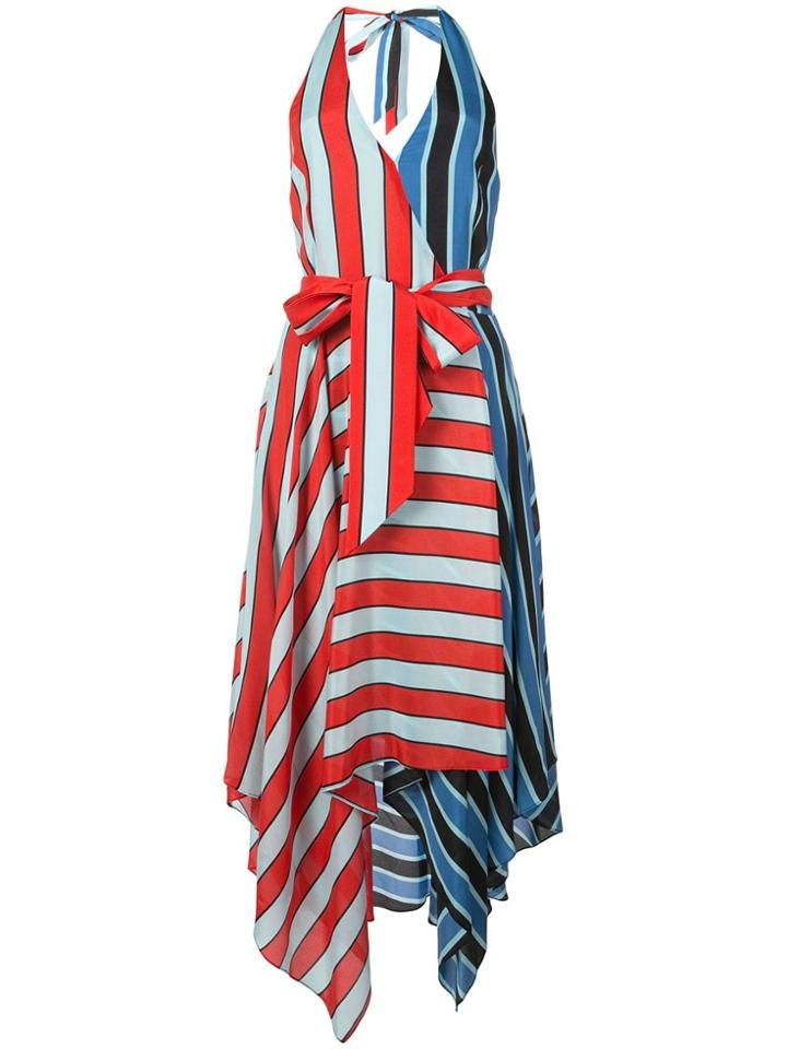 Alice+olivia Striped Wrap Dress - Red