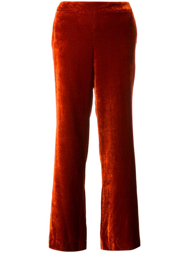 L'autre Chose Wide-leg Velvet Trousers - Yellow & Orange
