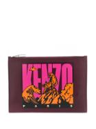 Kenzo Tiger Mountain Clutch - Red