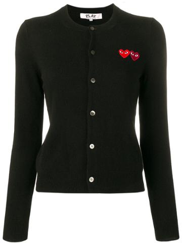 Comme Des Garçons Play Two Hearts Cardigan - Black