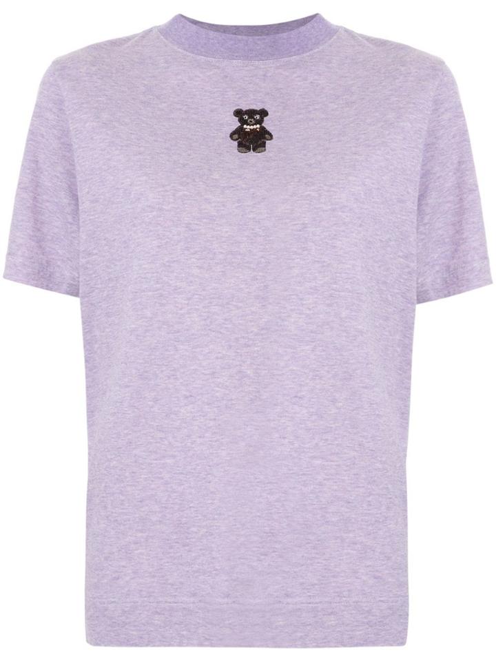 Tu Es Mon Trésor Bear T-shirt - Purple