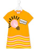 Fendi Kids Lightbulb Wave Stripe T-shirt, Toddler Girl's, Size: 5 Yrs, Yellow/orange