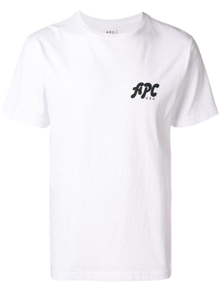 A.p.c. Logo Printed T-shirt - White
