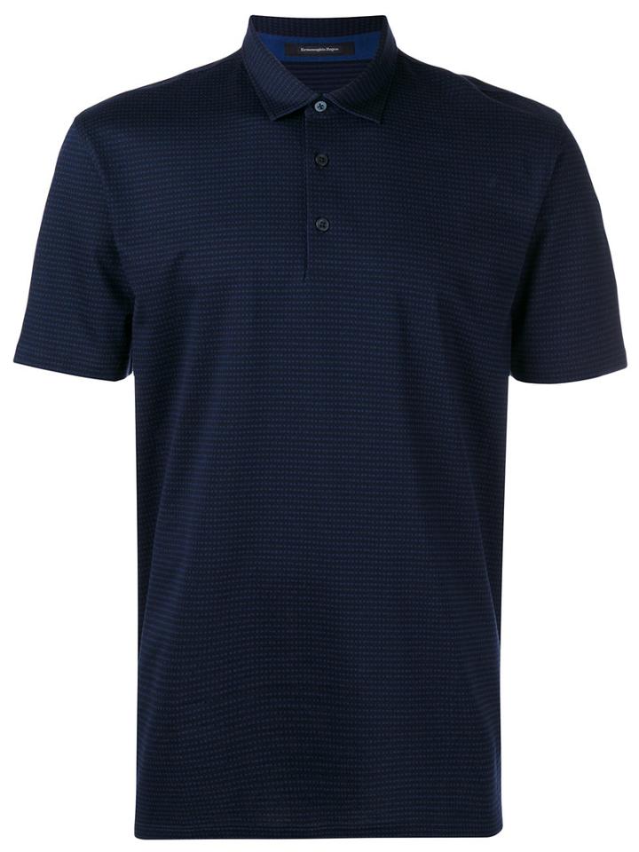 Z Zegna - Crossed Pattern Polo Shirt - Men - Cotton - 54, Blue, Cotton